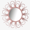 Miroir mural décoratif rond rose en fleur French
