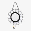 Miroir mural décoratif suspendu rond fleur noir Nordic