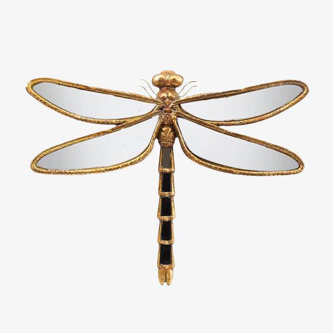 Enamel dragonfly wall mirror