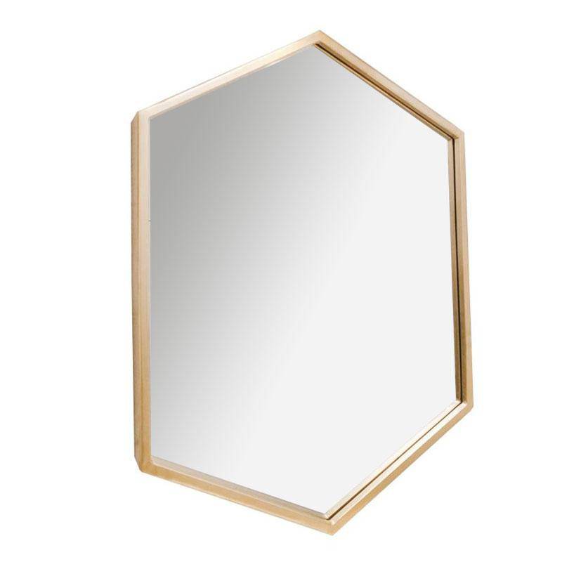 Miroir mural hexagonale en métal Nordic