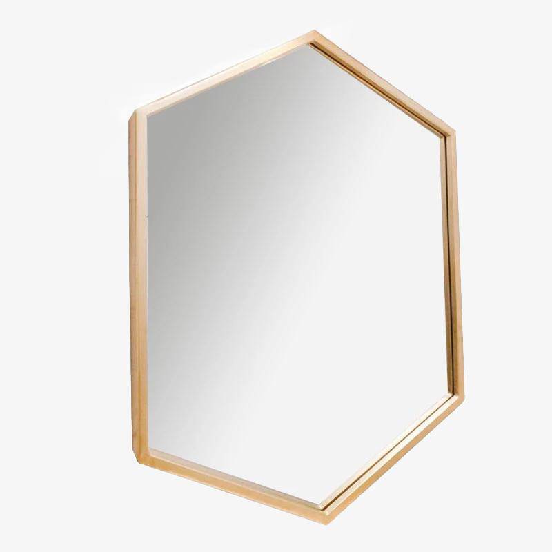 Miroir mural hexagonale en métal Nordic