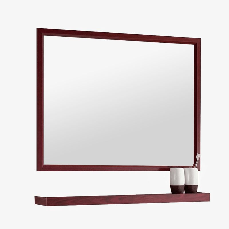 Rectangular aluminium wall mirror Shelf