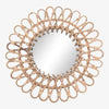 Miroir mural rond décoratif en rotin 40cm