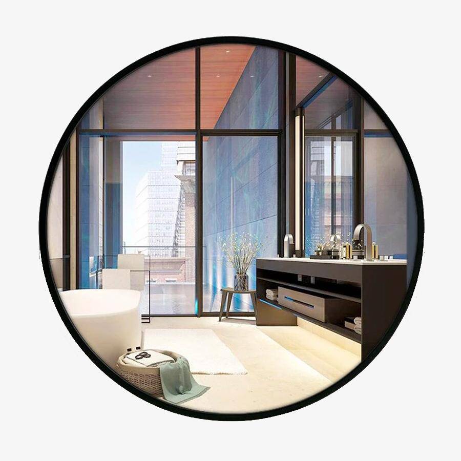 Miroir mural rond noir Chinese - vue 4 sur 7