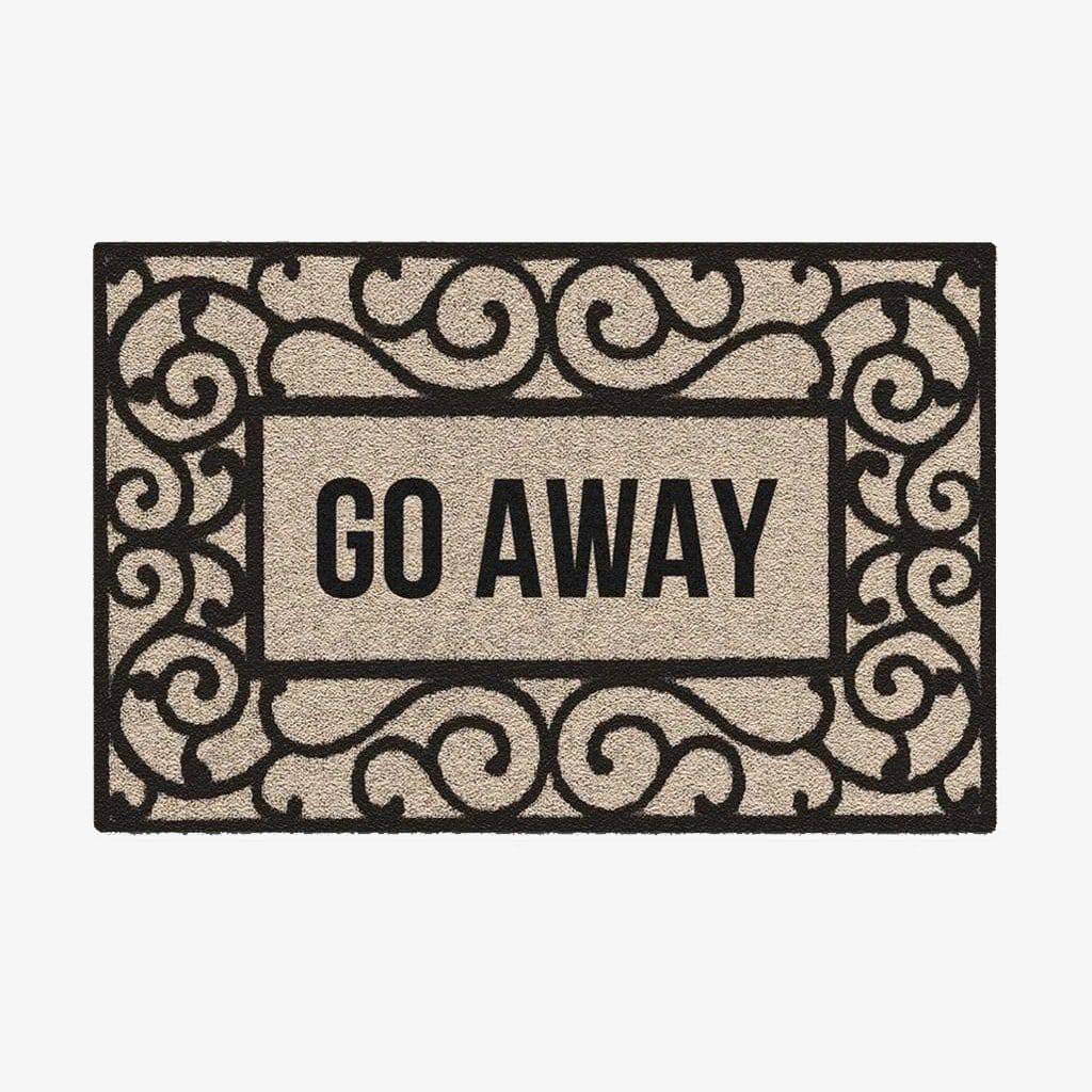 Paillasson rectangle "Go away" beige Away