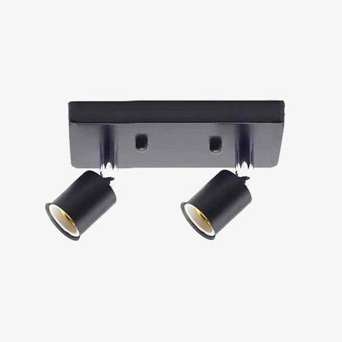 Ceiling light with two directional Spotlights (black, white, gold or chrome)