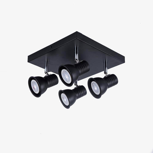 Plafonnier à spots LEDs ajustable noir (plusieurs formes)
