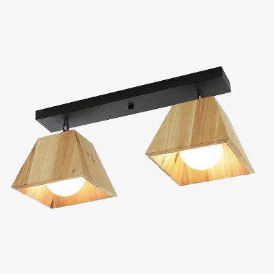 Plafonnier avec lampe en cône de bois Japanese - vue 2 sur 9