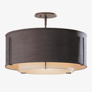 Plafonnier cercle en tissu bicolore