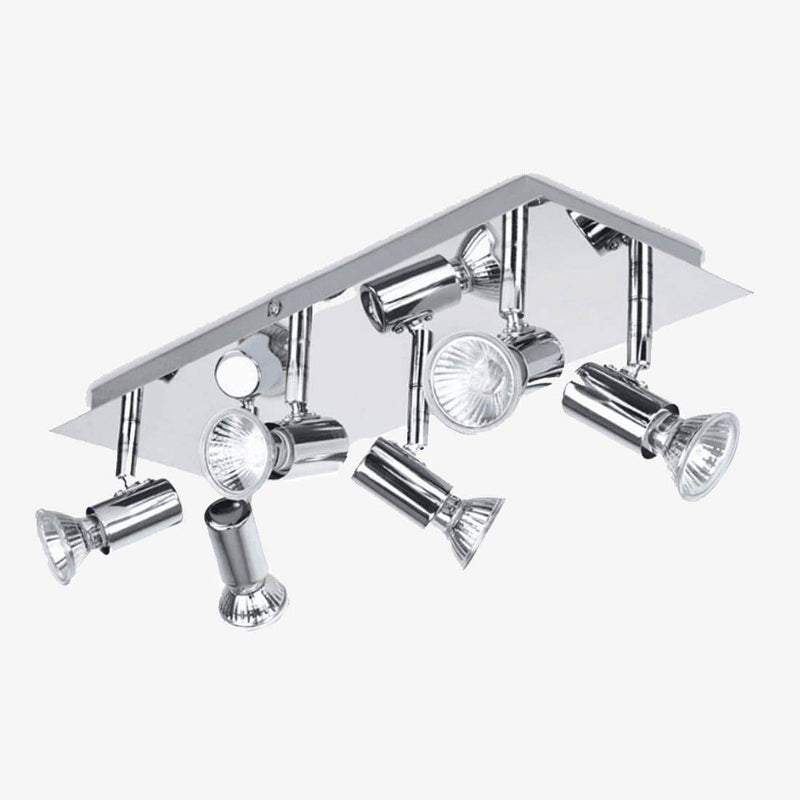 Chrome plated ceiling light with 6 Spotlights
