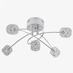 Plafonnier chromé et cristal en aluminium
