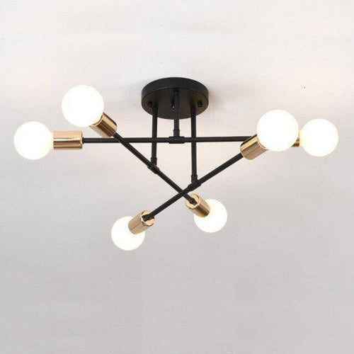 Plafonnier design en métal à plusieurs lampes Rod - vue 9 sur 11