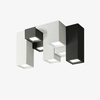 Plafonnier design géométrique à LED avec tubes rectangulaires noir et blanc