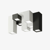Plafonnier design géométrique à LED avec tubes rectangulaires noir et blanc