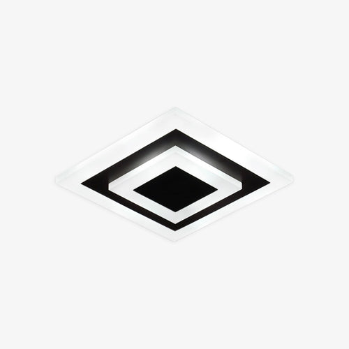 Plafonnier design LED en forme circulaire ou carré en métal Davis