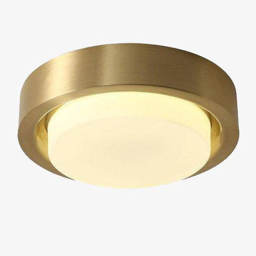 Plafonnier design LED rond aux bords rétro dorés
