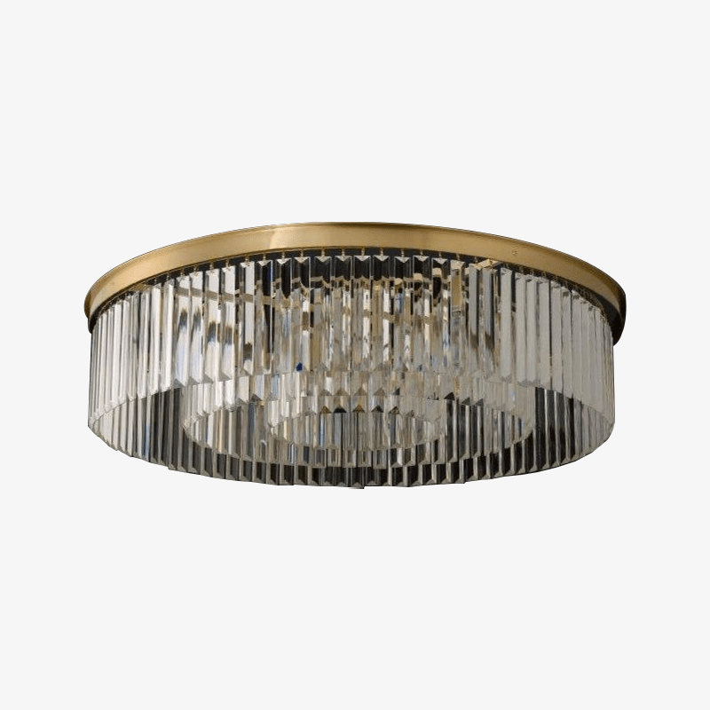Plafonnier design LED rond en verre et cercle doré Luxury