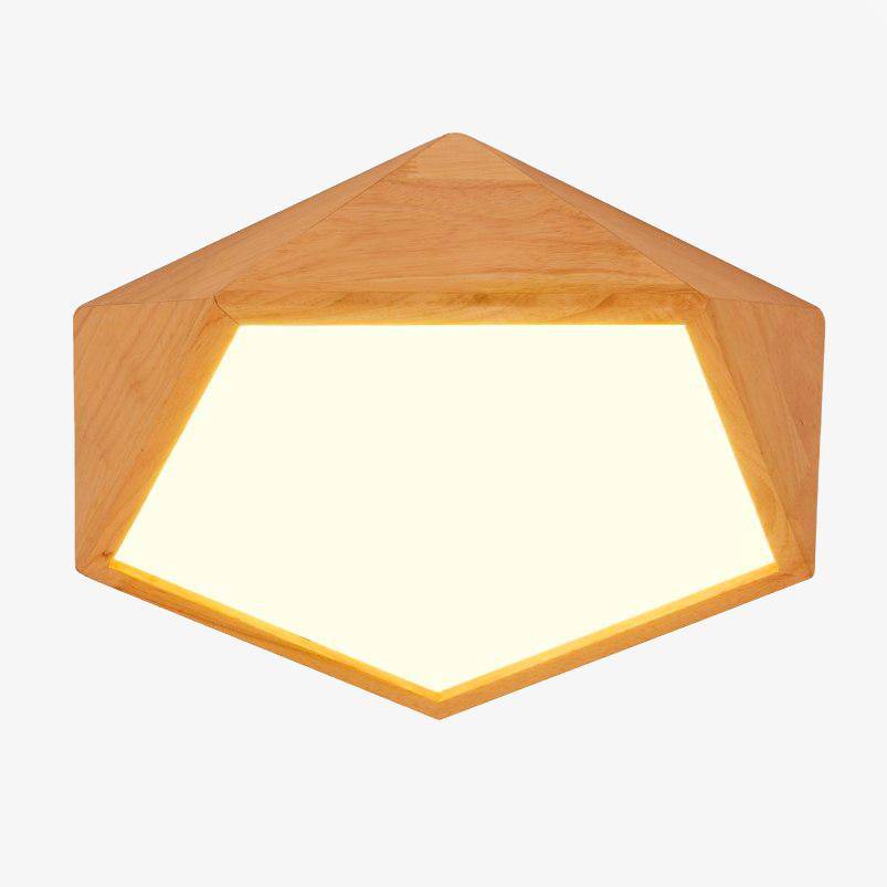 Plafonnier effet bois à LED Geometric