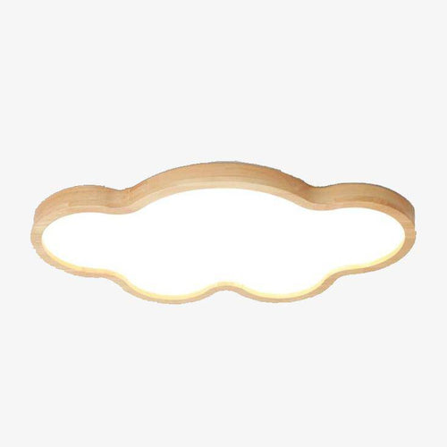 Plafonnier en bois à LED en forme de nuage
