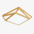 Plafonnier en bois à LED en formes symétriques