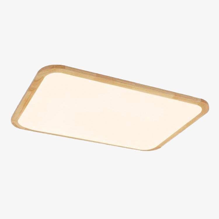 Plafonnier en bois à LED rectangle à bords arrondis - vue 4 sur 4