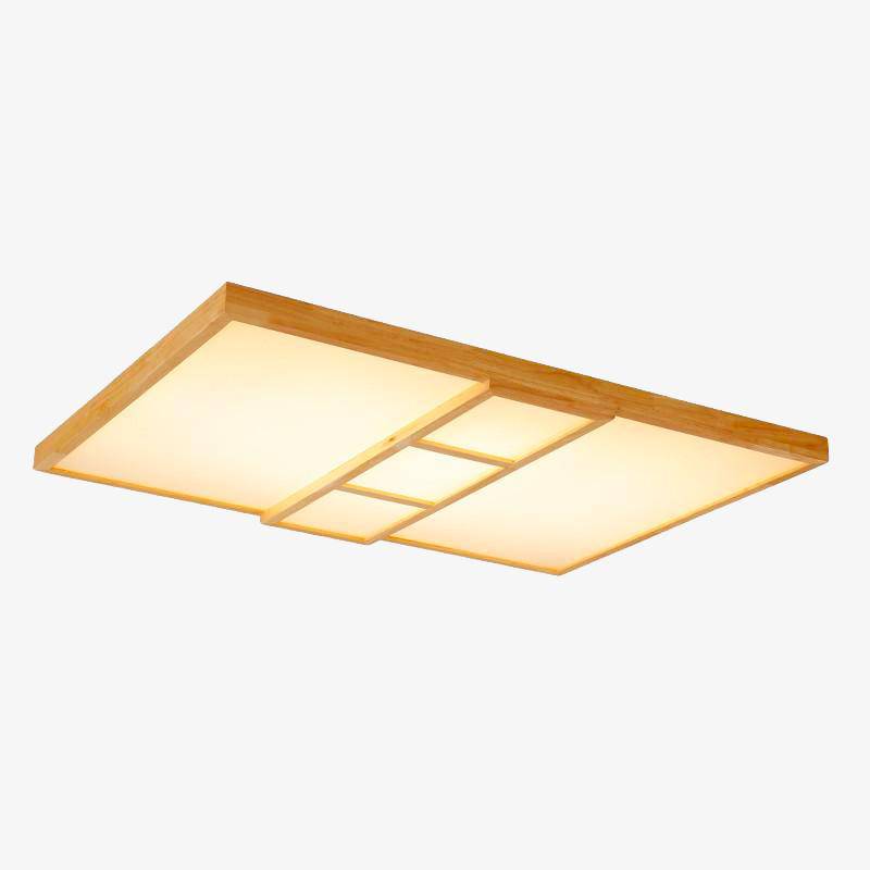 LED design wood ceiling with squares