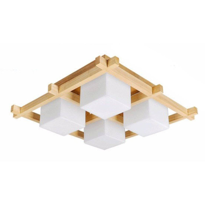 Lámpara de techo de madera de estilo coreano