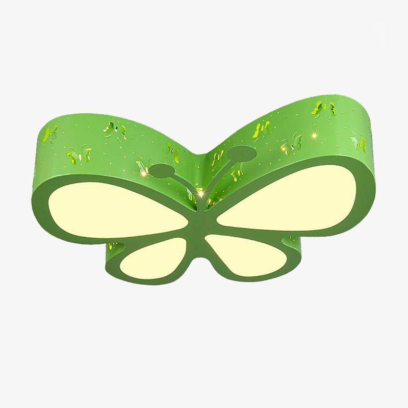 Child ceiling lamp in the shape of a green butterfly