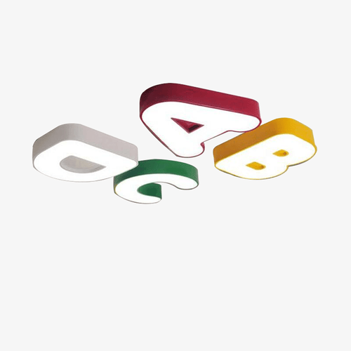 Plafonnier enfant LED en forme de lettres de l'alphabet