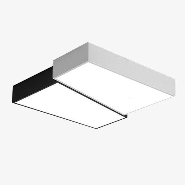 Plafonnier LED carré cassé noir et blanc Living