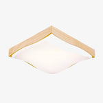 Plafonnier LED en bois carré à vague