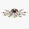 Plafonnier LED en cristal en forme de fleurs et feuilles