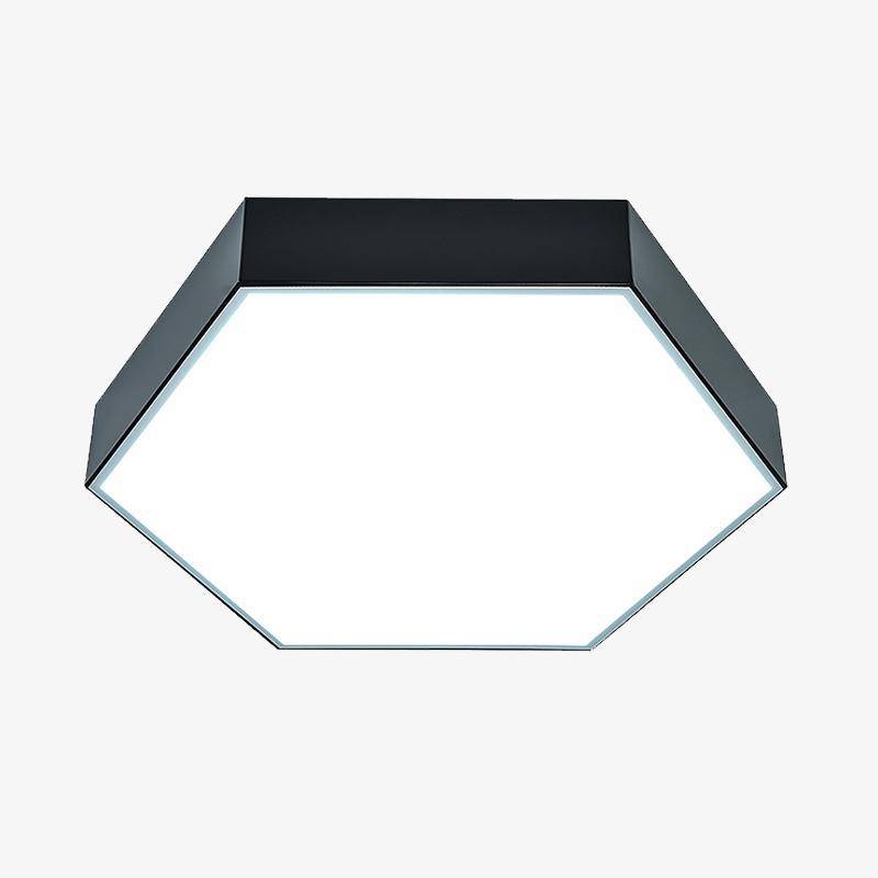Plafonnier LED hexagone noir