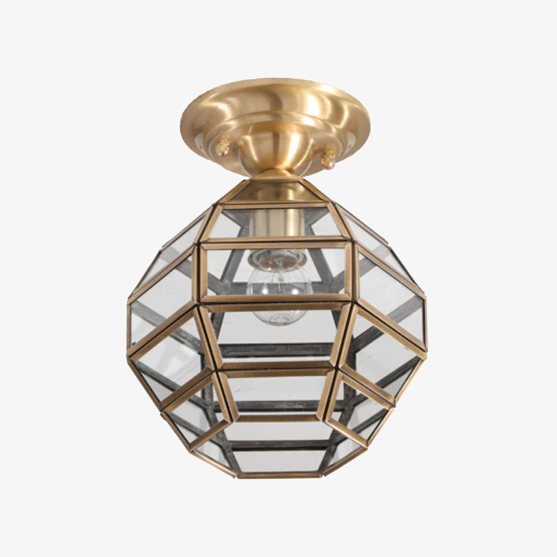 Lámpara de techo moderna de cobre y cristal Loxia