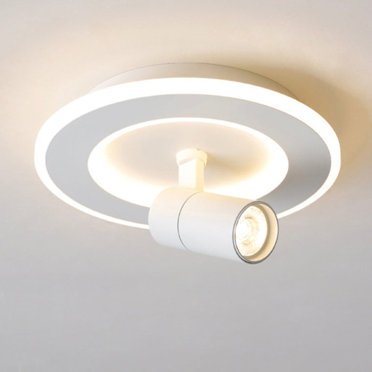 Plafonnier moderne LED avec base géométrique et spot Mavir