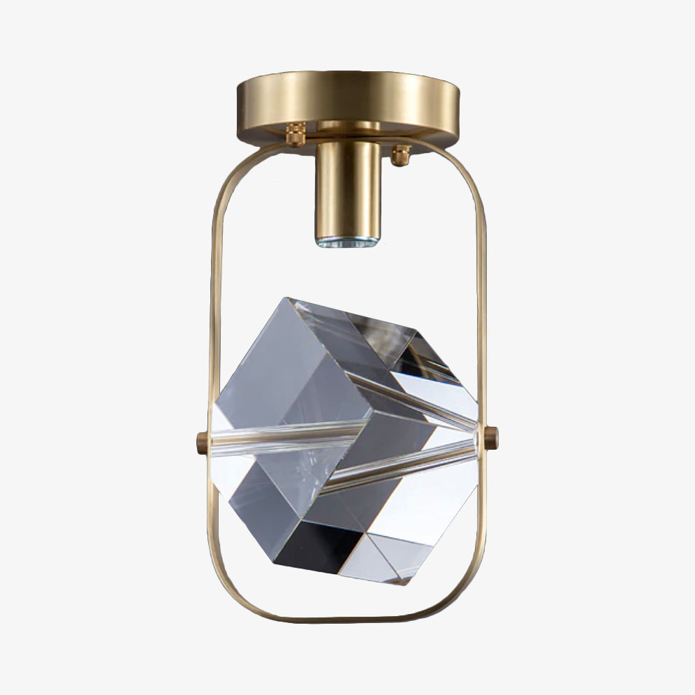 Plafonnier moderne LED avec cristal carré Sollya