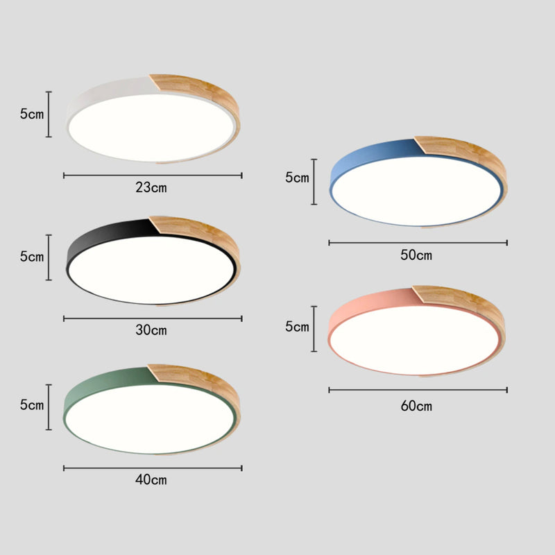 Plafonnier moderne rond métallique et coloré Leonidas