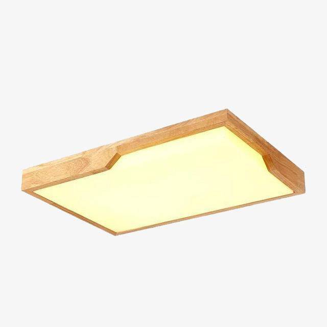 Rectangular wooden ceiling lamp with LED Tatami