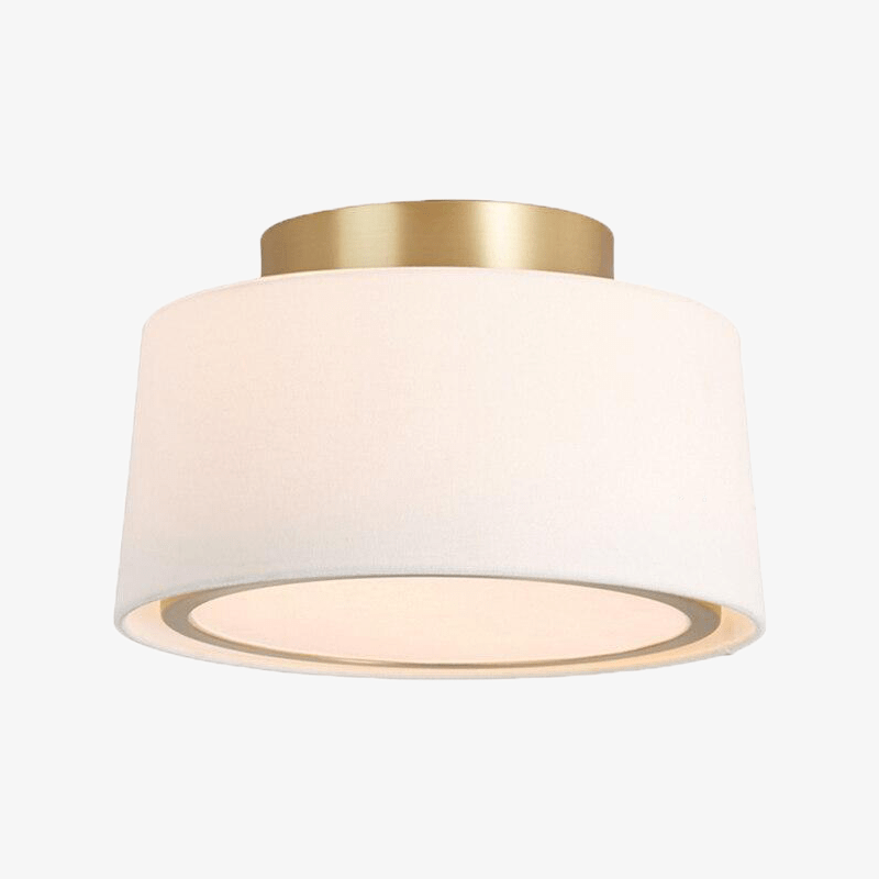 Plafonnier rétro LED avec abat-jour cylindrique blanc