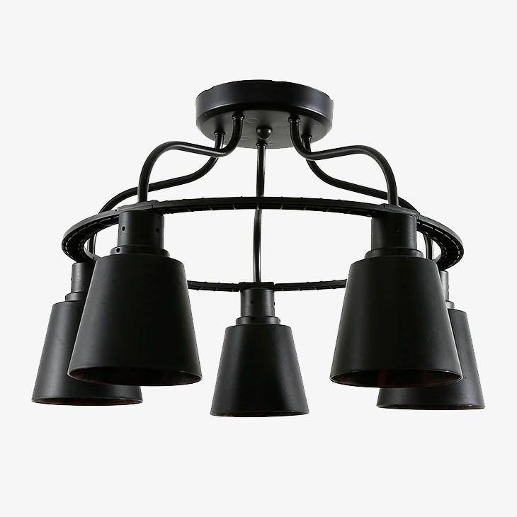 Plafonnier rustique avec base ronde en métal Lamp