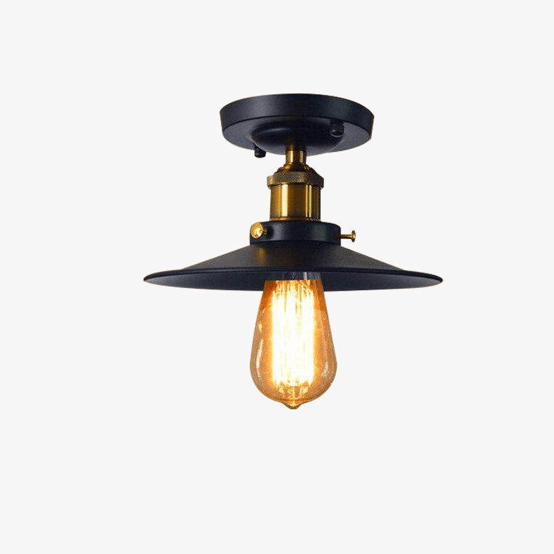 Vintage ceiling lamp in black and gold metal