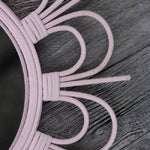 Miroir mural décoratif rond rose en fleur French