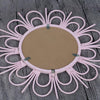 Miroir mural décoratif rond rose en fleur French