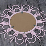 Miroir mural décoratif rond rose en fleur French