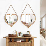 Miroir mural suspendu en forme de coeur Alloy