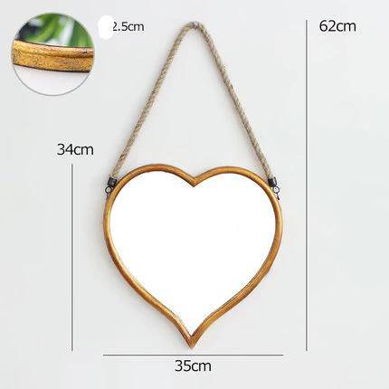 Alloy heart-shaped hanging mirror