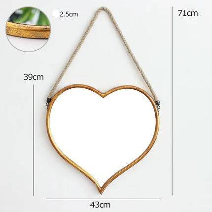 Alloy heart-shaped hanging mirror