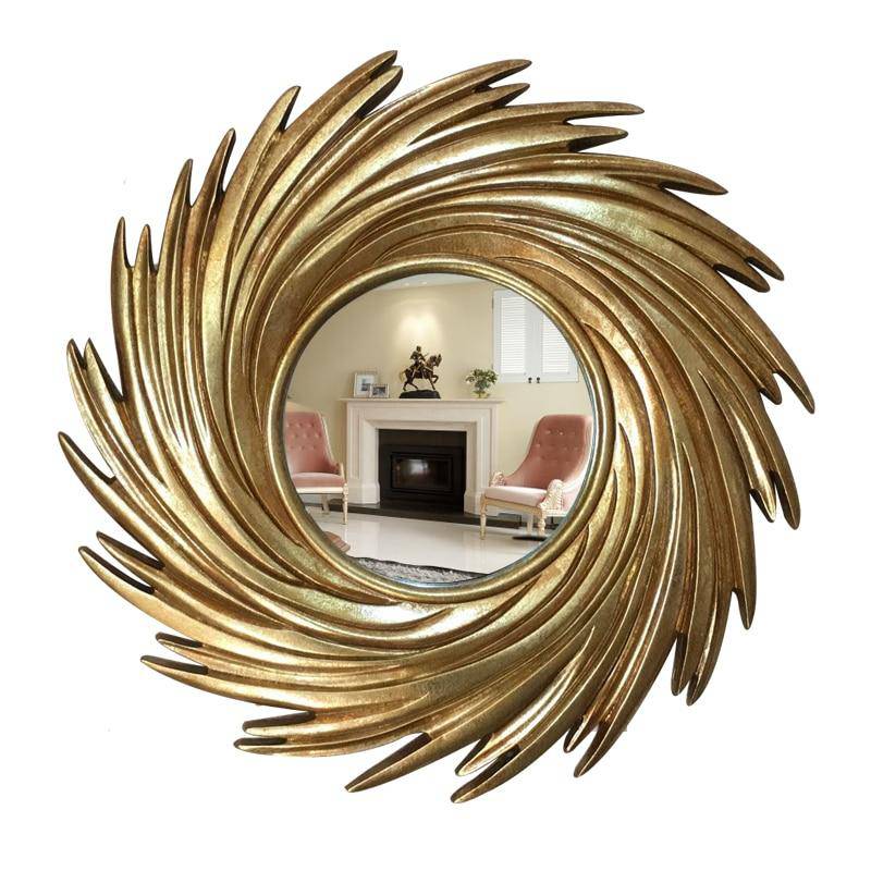 Round decorative wall mirror sunburst Comb