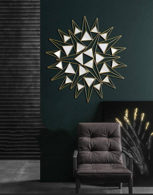 Grand miroir mural design à triangles 3D - vue 7 sur 10