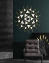 Grand miroir mural design à triangles 3D